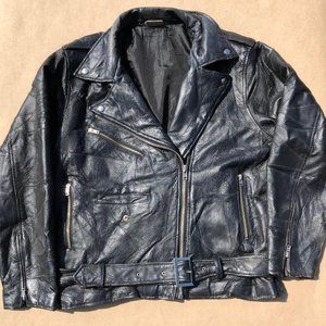 Leather Biker / Motorcycle Jacket Size Medium